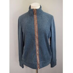 Sherpa Adventure Gear Full Zip Fleece Jacket Medium Blue Heathered Women Outdoor